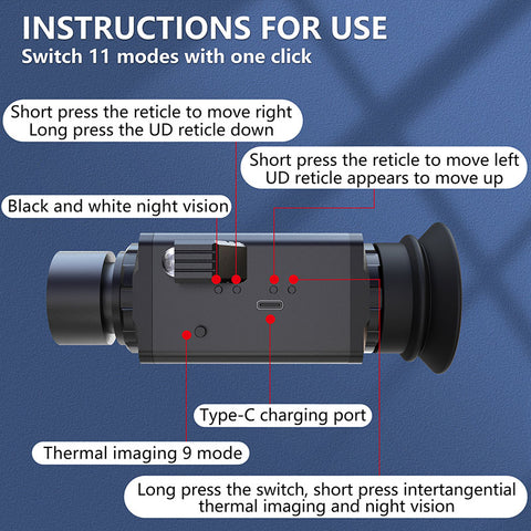 Dual System Thermal Imaging Night Vision Monocular